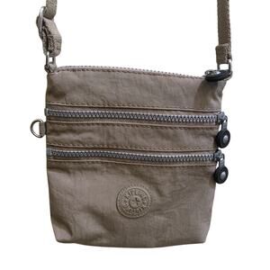 Kipling Keiko Mini Crossbody Tan Beige Travel Bag Key Clip 7x8 Purse Small